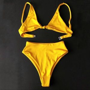 NWT Wanderlust Golden Yellow Two Piece Swimsuit
